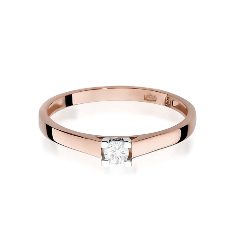Przejdź do produktu Pierścionek BW0221 Diament Laboratoryjny 0,10ct różowe złoto   