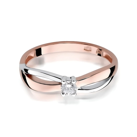 Przejdź do produktu Pierścionek BW0248 Diament Laboratoryjny 0,10ct różowe złoto    