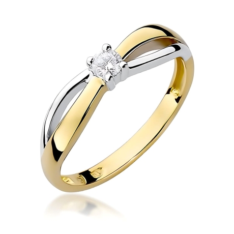 Przejdź do produktu Pierścionek BW0248 Diament Laboratoryjny 0,10ct żółte złoto    
