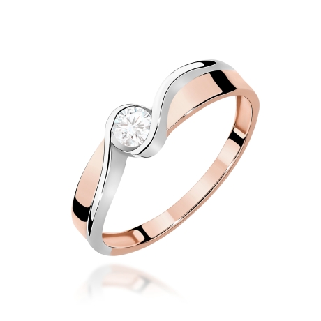 Przejdź do produktu Pierścionek BW0278 Diament Laboratoryjny 0,15ct różowe złoto     