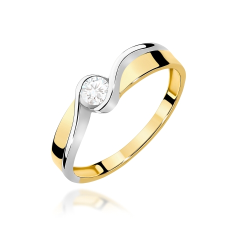 Przejdź do produktu Pierścionek BW0278 Diament Laboratoryjny 0,15ct żółte złoto   