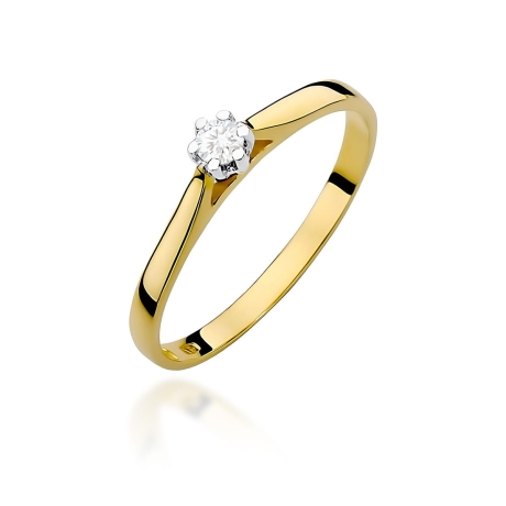 Przejdź do produktu Pierścionek BW0311 Diament Laboratoryjny 0,10ct żółte złoto   