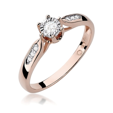 Przejdź do produktu Pierścionek BW0328 Diament Laboratoryjny 0,08ct różowe złoto   