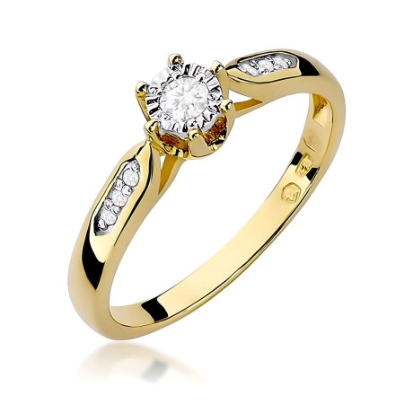 Przejdź do produktu Pierścionek BW0328 Diament Laboratoryjny 0,08ct żółte złoto   