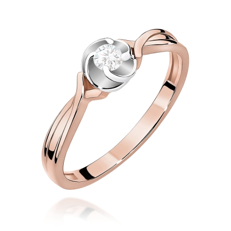 Przejdź do produktu Pierścionek BW0329 Diament Laboratoryjny 0,10ct różowe złoto     