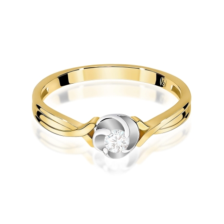 Przejdź do produktu Pierścionek BW0329 Diament Laboratoryjny 0,10ct żółte złoto    