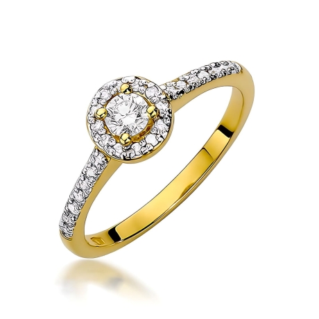 Przejdź do produktu Pierścionek BW0406 Diament Laboratoryjny 0,15ct żółte złoto   