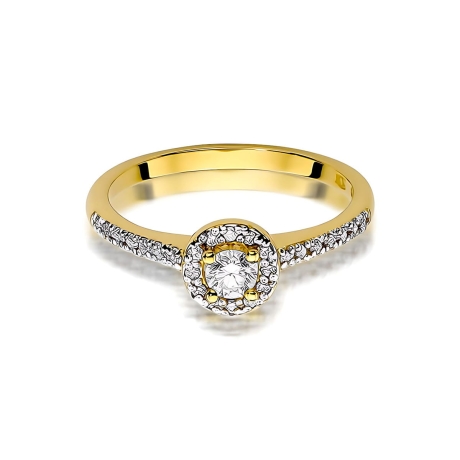 Przejdź do produktu Pierścionek BW0406 Diament Laboratoryjny 0,15ct żółte złoto   