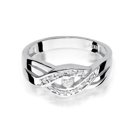 Przejdź do produktu Pierścionek zaręczynowy z białego złota z diamentami 0,10ct Fire Of Love