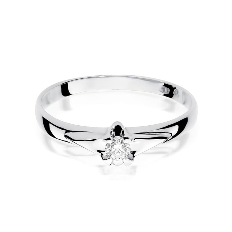 Pierścionek zaręczynowy z białego złota z diamentem 0,10ct Fire Of Love BW-88-0,10ct-b