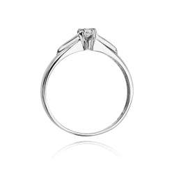 Pierścionek zaręczynowy z białego złota z diamentem 0,10ct Fire Of Love BW-88-0,10ct-b