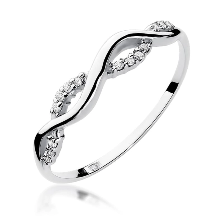 Pierścionek zaręczynowy z białego złota z diamentami 0,07ct Fire Of Love BW-96-białe-b