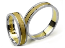 Obrączki ślubne dwukolorowe płaskie 5mm Simple S028-2k