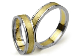 Obrączki ślubne dwukolorowe płaskie 5mm Simple S030-2k
