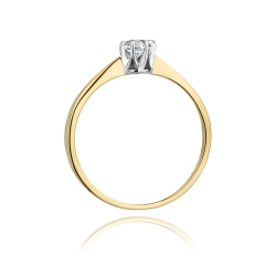 Pierścionek zaręczynowy z żółtego złota z diamentem 0,04ct Fire Of Love BW-111-0,04ct
