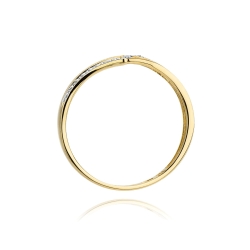Pierścionek zaręczynowy z żółtego złota z diamentami 0,03ct Fire Of Love BW-114