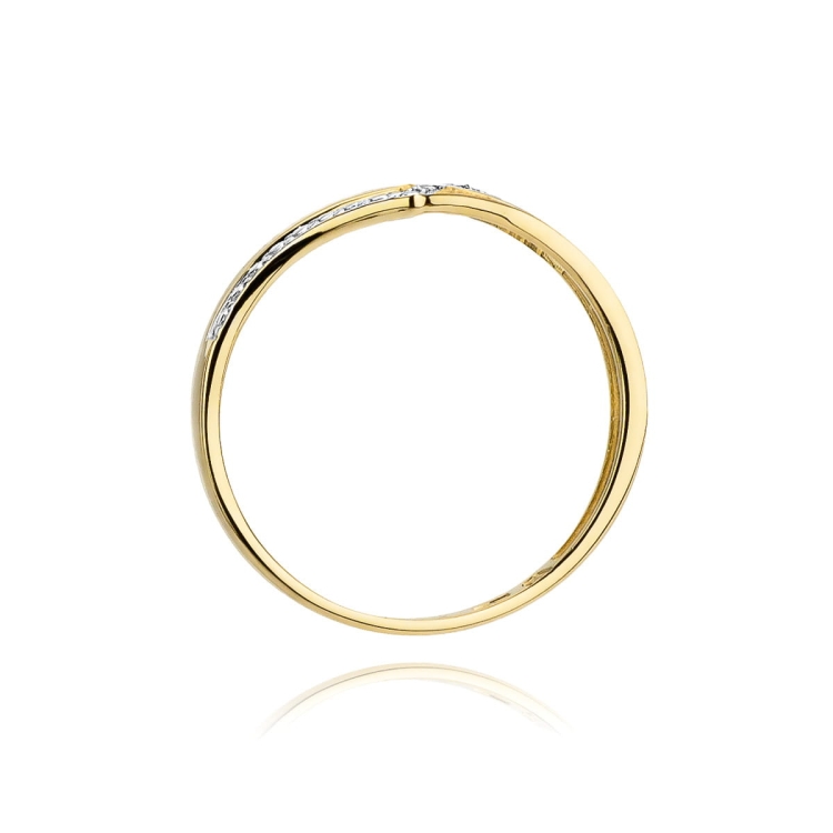 Pierścionek zaręczynowy z żółtego złota z diamentami 0,03ct Fire Of Love BW-114