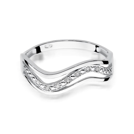 Przejdź do produktu Pierścionek zaręczynowy z białego złota z diamentami 0,06ct Fire Of Love 