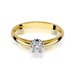 Pierścionek zaręczynowy z żółtego złota z diamentem 0,15ct Fire Of Love BW-133