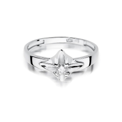 Pierścionek zaręczynowy z białego złota z diamentem 0,12ct Fire Of Love BW-155-0,12ct-b