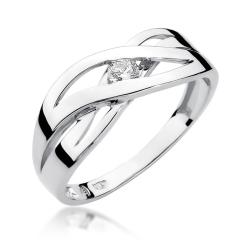 Pierścionek zaręczynowy z białego złota z diamentem 0,10ct Fire Of Love BW-156-0,10ct-b