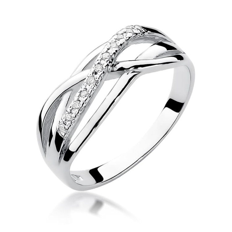 Pierścionek zaręczynowy z białego złota z diamentami 0,10ct Fire Of Love  BW-157-b