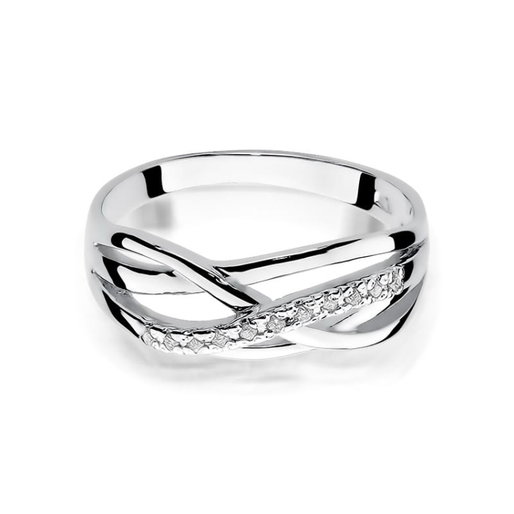 Pierścionek zaręczynowy z białego złota z diamentami 0,10ct Fire Of Love  BW-157-b