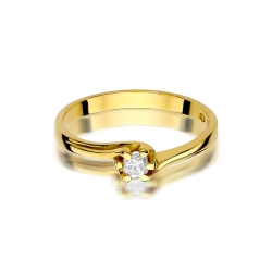 Pierścionek zaręczynowy z żółtego złota z diamentem 0,10ct Fire Of Love BW-163-0,10ct