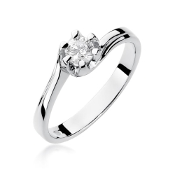 Pierścionek zaręczynowy z białego złota z diamentem 0,30ct Fire Of Love BW-163-0,30ct-b