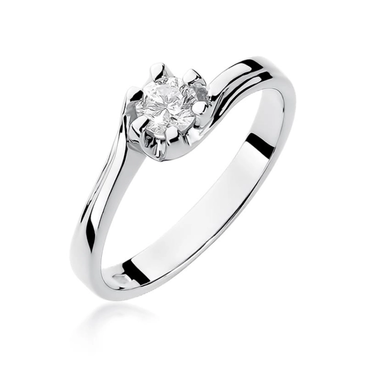 Pierścionek zaręczynowy z białego złota z diamentem 0,30ct Fire Of Love BW-163-0,30ct-b