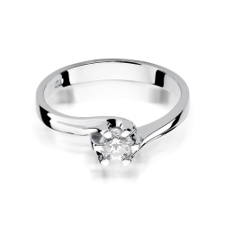 Pierścionek zaręczynowy z białego złota z diamentem 0,30ct Fire Of Love BW-163-0,30ct-b
