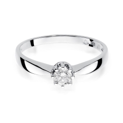 Pierścionek zaręczynowy z białego złota z diamentem 0,15ct Fire Of Love  BW-173-b
