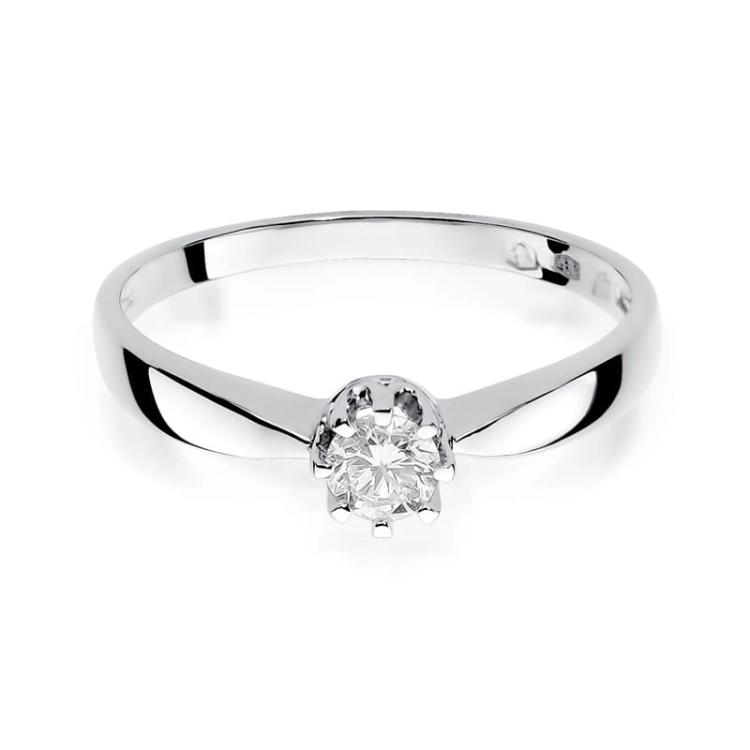 Pierścionek zaręczynowy z białego złota z diamentem 0,15ct Fire Of Love  BW-173-b
