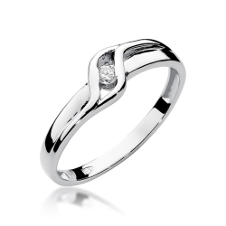 Pierścionek zaręczynowy z białego złota z diamentem 0,04ct Fire Of Love BW-178-0,04ct-b