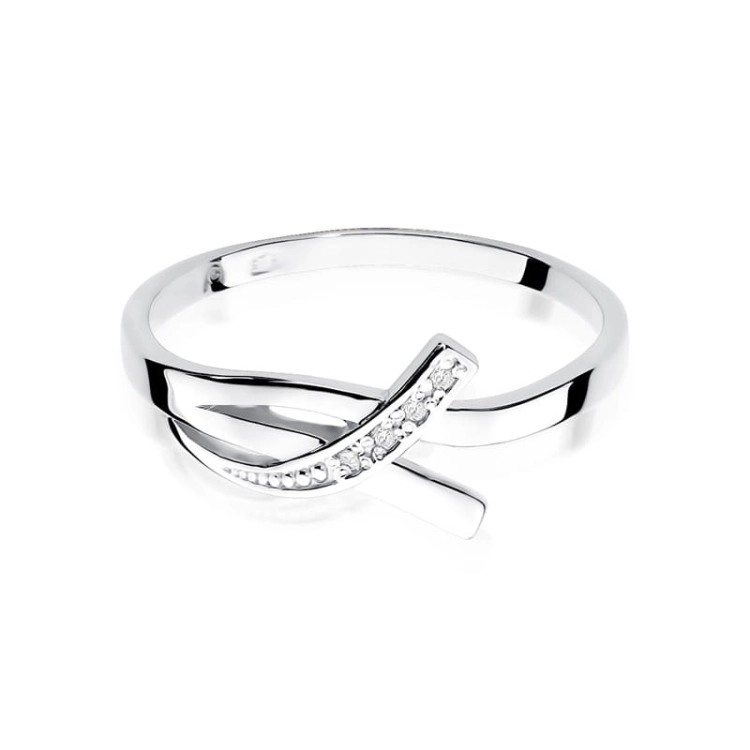 Pierścionek zaręczynowy z białego złota z diamentami 0,02ct Fire Of Love BW-179-b
