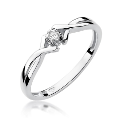 Pierścionek zaręczynowy z białego złota z diamentem 0,04ct Fire Of Love BW-190-0,04ct-b