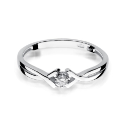 Pierścionek zaręczynowy z białego złota z diamentem 0,04ct Fire Of Love BW-190-0,04ct-b