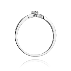 Pierścionek zaręczynowy z białego złota z diamentem 0,04ct Fire Of Love BW-190-0,04ct-b