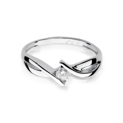 Pierścionek zaręczynowy z białego złota z diamentem 0,10ct Fire Of Love BW-191-0,10ct-b