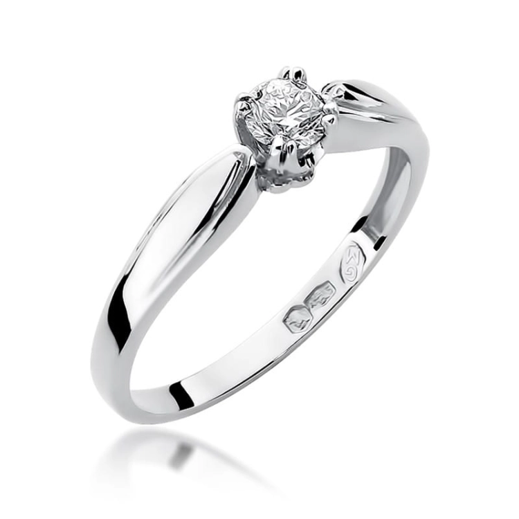 Pierścionek zaręczynowy z białego złota z diamentem 0,24ct Fire Of Love BW-197-b