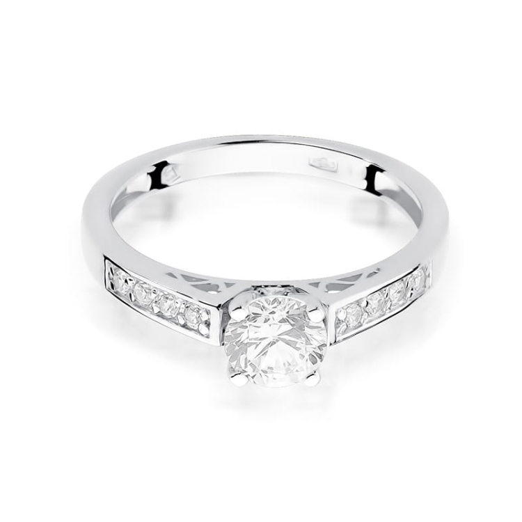 Pierścionek zaręczynowy z białego złota z diamentami 0,42ct Fire Of Love BW-198-b