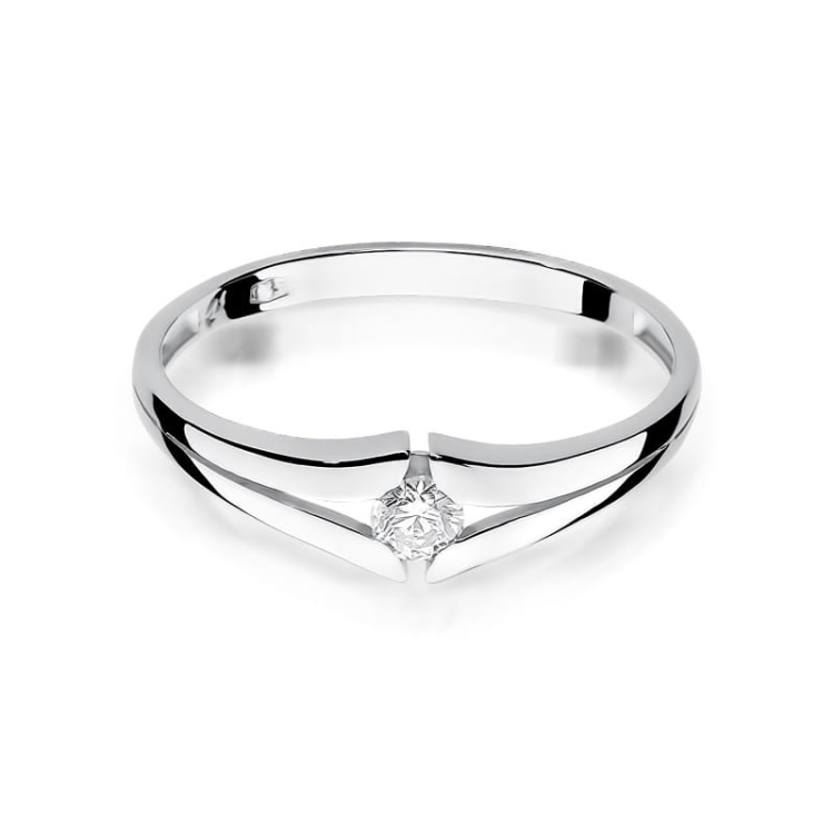Pierścionek zaręczynowy z białego złota z diamentem 0,08ct Fire Of Love BW-207-0,08ct-b