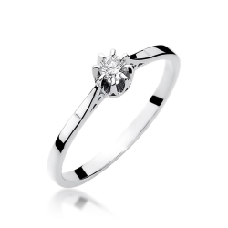 Pierścionek zaręczynowy z białego złota z diamentem 0,10ct Fire Of Love BW-209-0,10ct-b