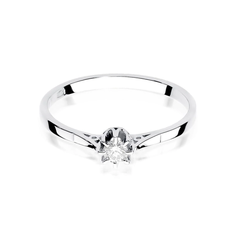 Pierścionek zaręczynowy z białego złota z diamentem 0,10ct Fire Of Love BW-209-0,10ct-b