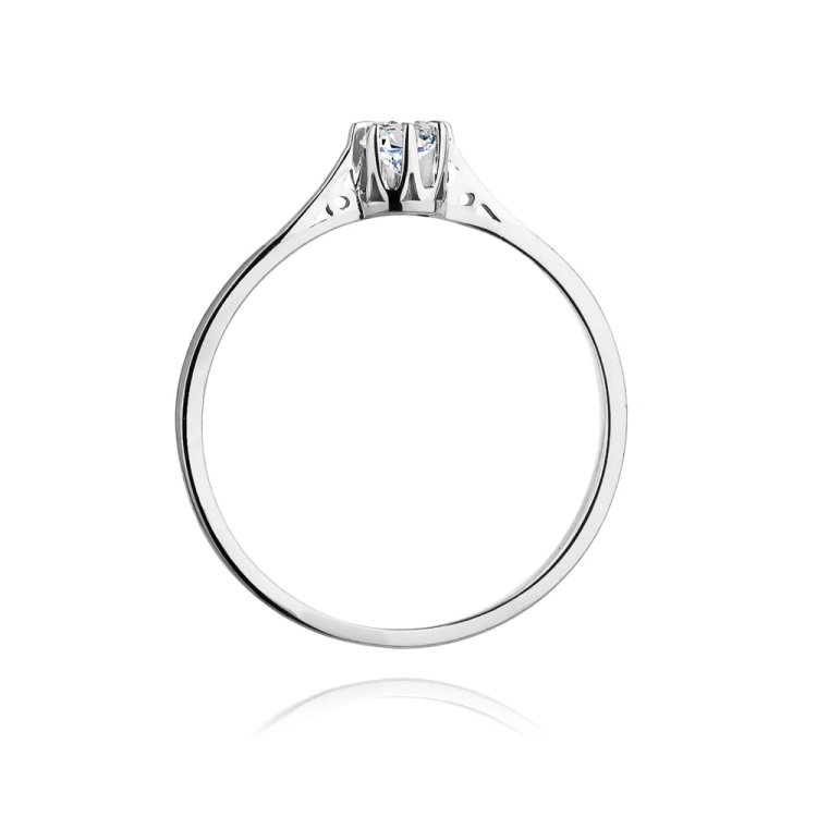 Pierścionek zaręczynowy z białego złota z diamentem 0,10ct Fire Of Love BW-209-0,10ct-b