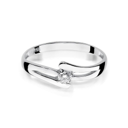 Pierścionek zaręczynowy z białego złota z diamentem 0,10ct Fire Of Love BW-210-0,010ct-b
