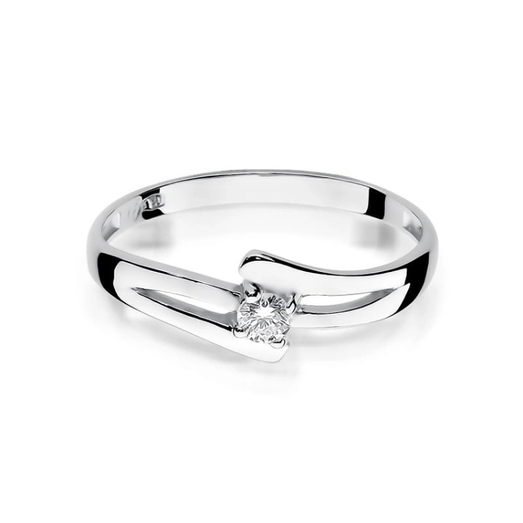 Pierścionek zaręczynowy z białego złota z diamentem 0,10ct Fire Of Love BW-210-0,010ct-b