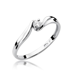 Pierścionek zaręczynowy z białego złota z diamentem 0,10ct Fire Of Love BW-211-0,10ct-b