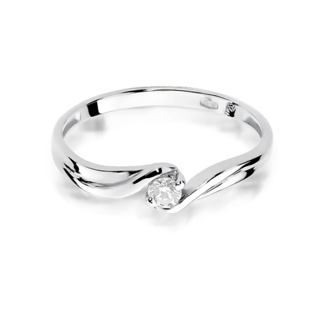 Przejdź do produktu Pierścionek zaręczynowy z białego złota z diamentem 0,10ct Fire Of Love