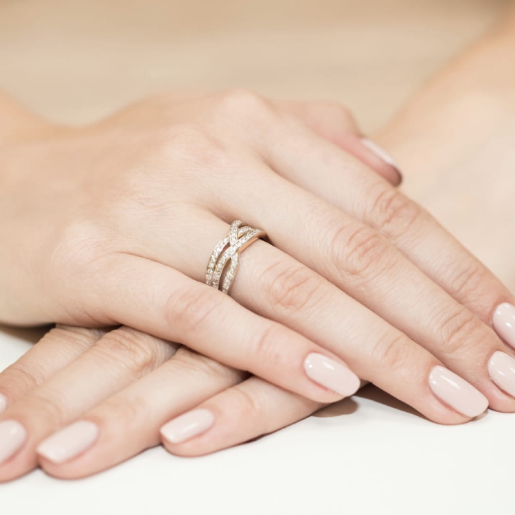 Pierścionek zaręczynowy z żółtego złota z diamentami 0,27ct Fire Of Love BW-215-białe